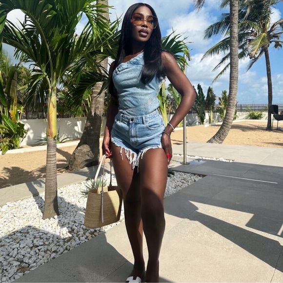 Zara symmetrical denim top - Picture 6 of 8